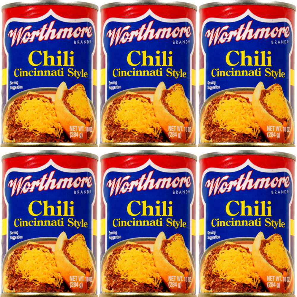 Worthmore Cincinnati Style Chili 10oz Can 6pk