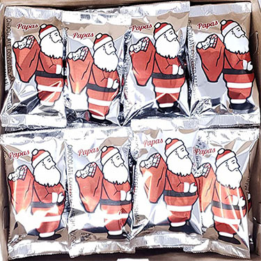 Papas Dark Chocolate Covered Marshmallow Santas 24ct Box