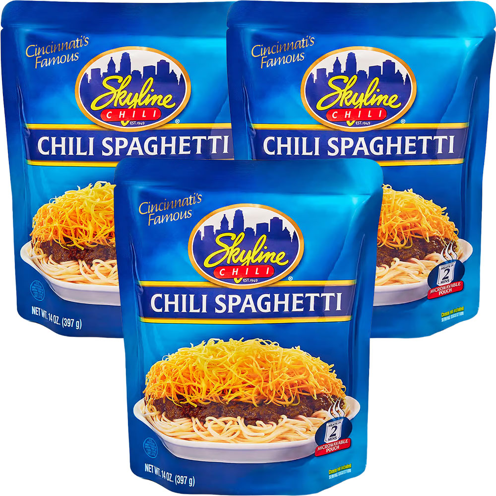 Skyline Chili Spaghetti 14oz Microwaveable Pouch 3pk