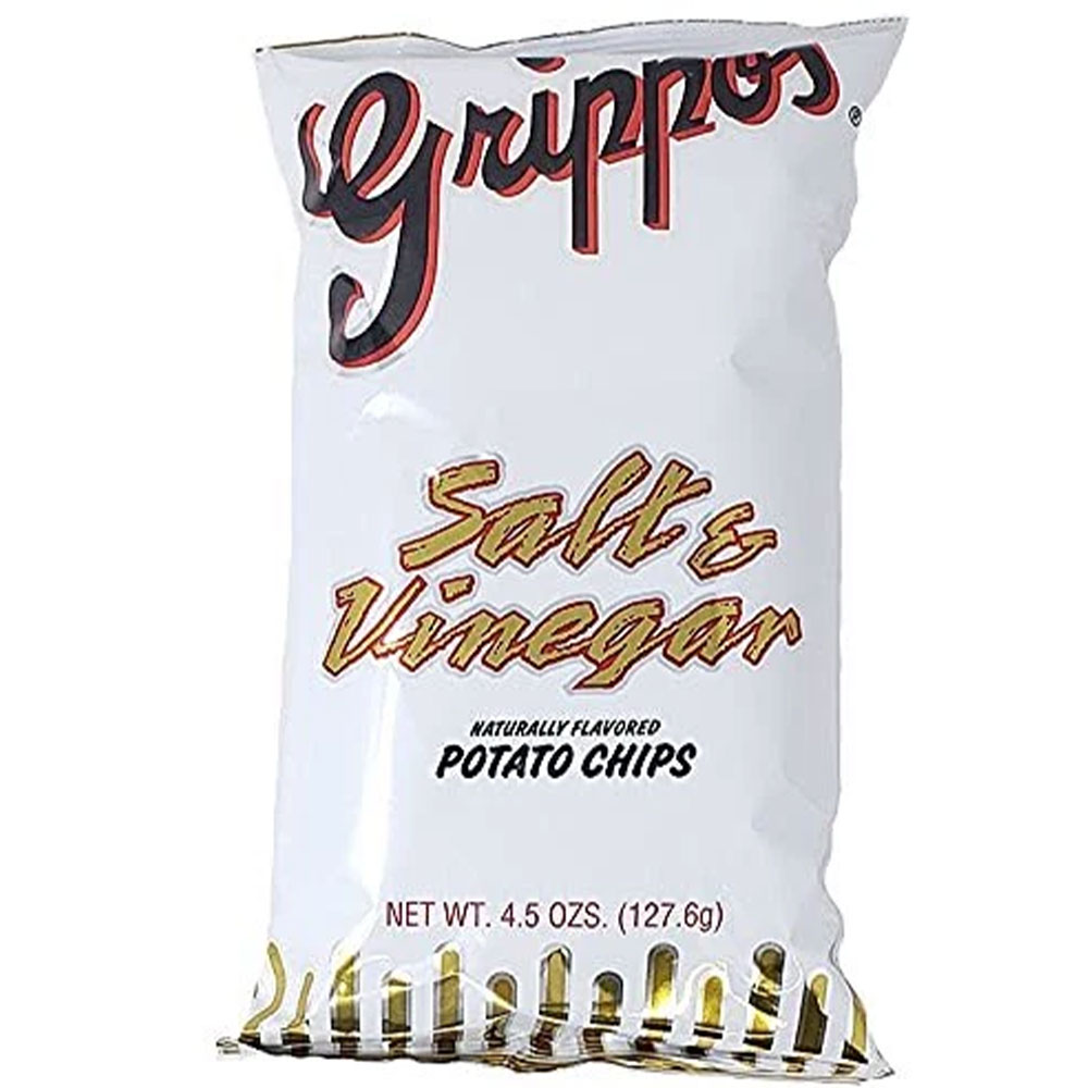Grippo's Salt And Vinegar Potato Chips 4.5oz Bags 18ct