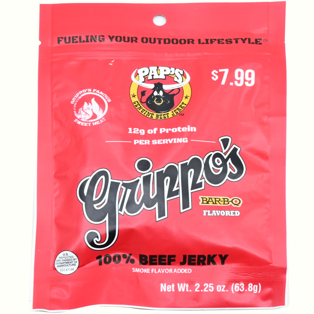Grippo's BBQ Beef Jerky 2.25oz Bag
