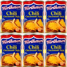 Worthmore Cincinnati Style Chili 10oz Can 6pk