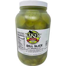 Kaiser Dill Pickles Sliced One Eighth Inch Krinkle Cut Gallon Jar