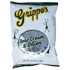 Grippo's Sour Cream and Onion Wavy Potato Chips 2.75oz Bags 24ct