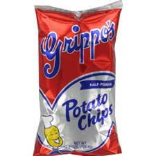 Grippo's Plain Potato Chips 8oz Bags 12ct