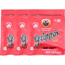 Grippo's BBQ Beef Jerky 2.25oz Bag 3 Pack